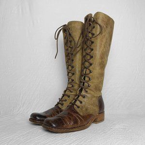 MARE Brown Leather Lace Up Riding Boots